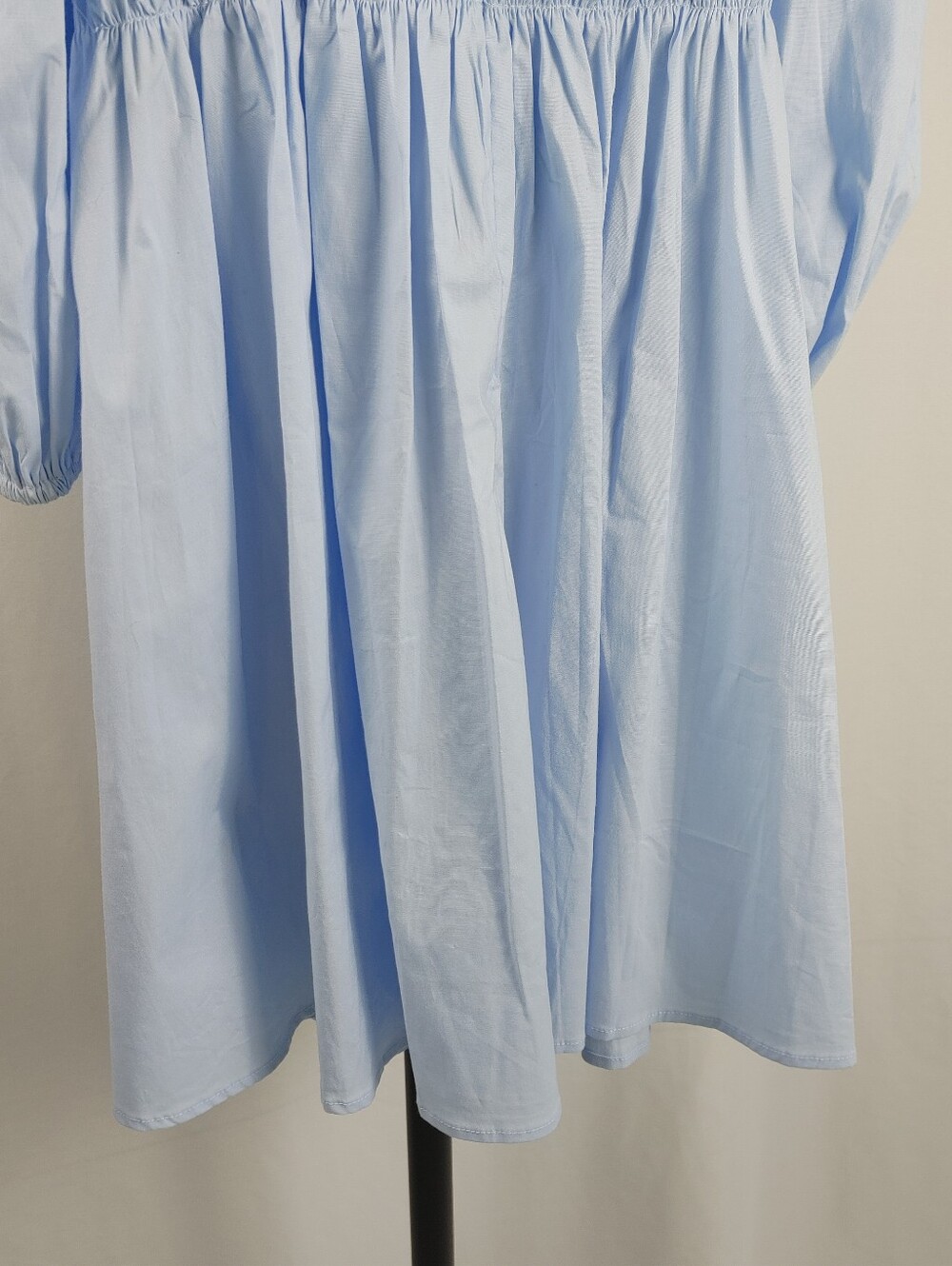 Cider Light Blue Puff Sleeve Babydoll Mini Dress NWT Women's Large - Picture 12 of 14